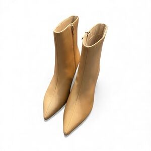 Journee Collection Arely Yellow Tan Women's Ankle Boots 2 inch Kitten Heel